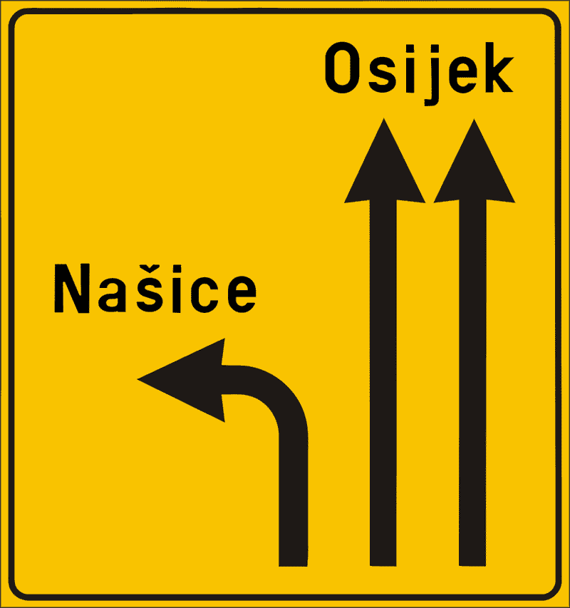 Prometni znak Prestrojavanje vozila