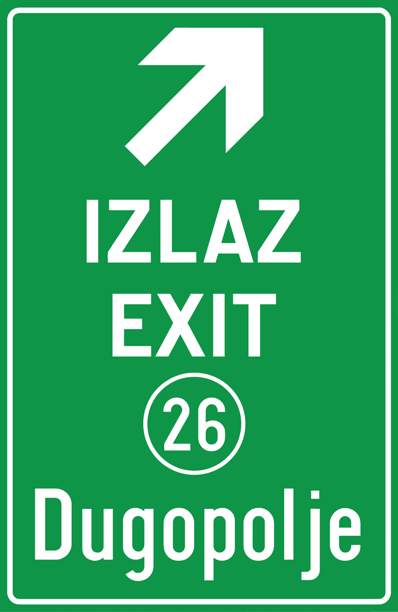 Prometni znak Ploča za označavanje izlaza