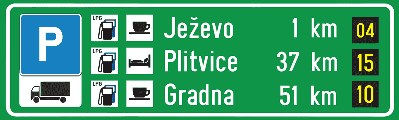 Prometni znak Parkiralište za teretna vozila