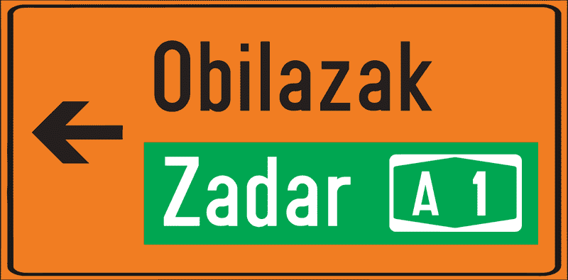 Prometni znak Obavijesti za vođenje prometa obilaska
