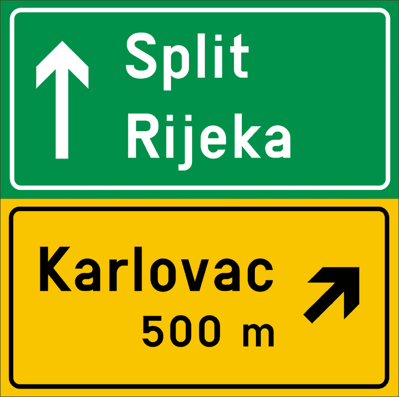 Prometni znak Predputokaz za izlaz