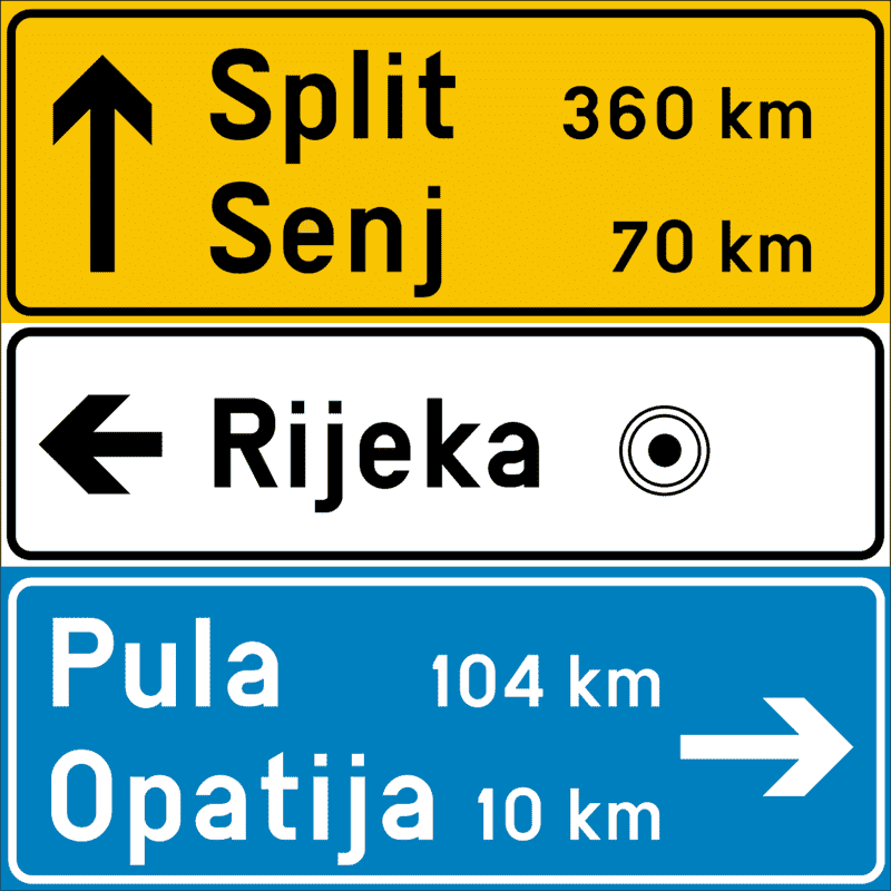 Prometni znak Putokazna ploča