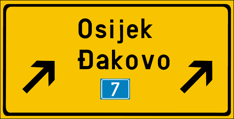 Prometni znak Putokaz na portalu