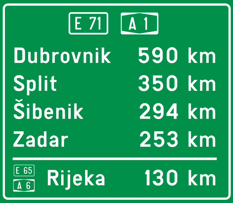Prometni znak Potvrda smjera